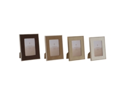 Moldura de Fotos HOME ESPRIT Branco Castanho Bege Marrom claro Veludo Cristal Moderno 16 x 2 x 21 cm (4 Unidades)