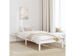 Vidaxl Estrutura da Cama Branco 75 X 190 Cm Madeira de Pinheiro Sólida