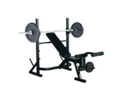 Banco Musculação Multifuncional Treino Força 3 Níveis Altura Ajustável 175x98x130cm Preto