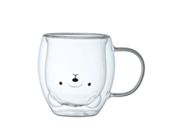 Chávena de Urso Xícara de Chá Ou Café com Cabo 250Ml Copo Duplo Isolante Ideal para Presentes de Aniversário Ou Dia dos Namorados. NEVEANCE