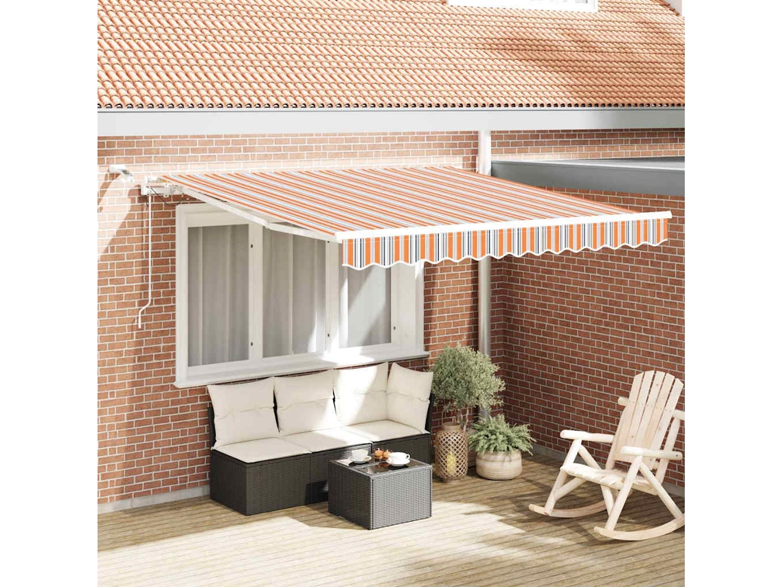 Vidaxl Toldo Retrátil Multicolor 350 X 250 Cm Poliéster