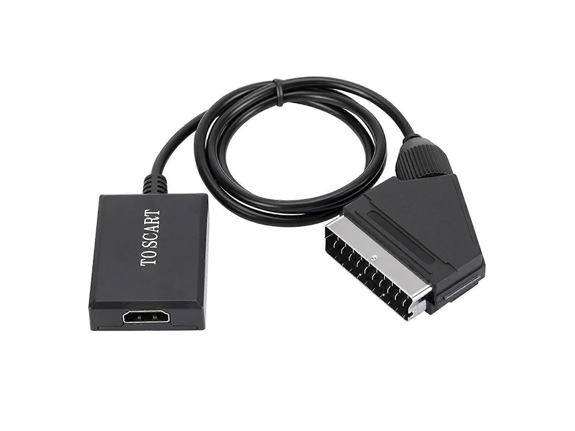 Conversor digital compatível com SCART para HDMI Slowmoose, plug and play de plástico, alta nitidez 1080p, desempenho estável, adaptador de vídeo
