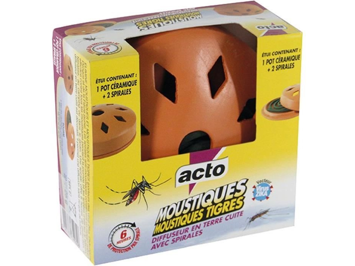 Difusor De Terracota Com Espirais Repelente De Mosquitos E Mosquitos Tigre Acto