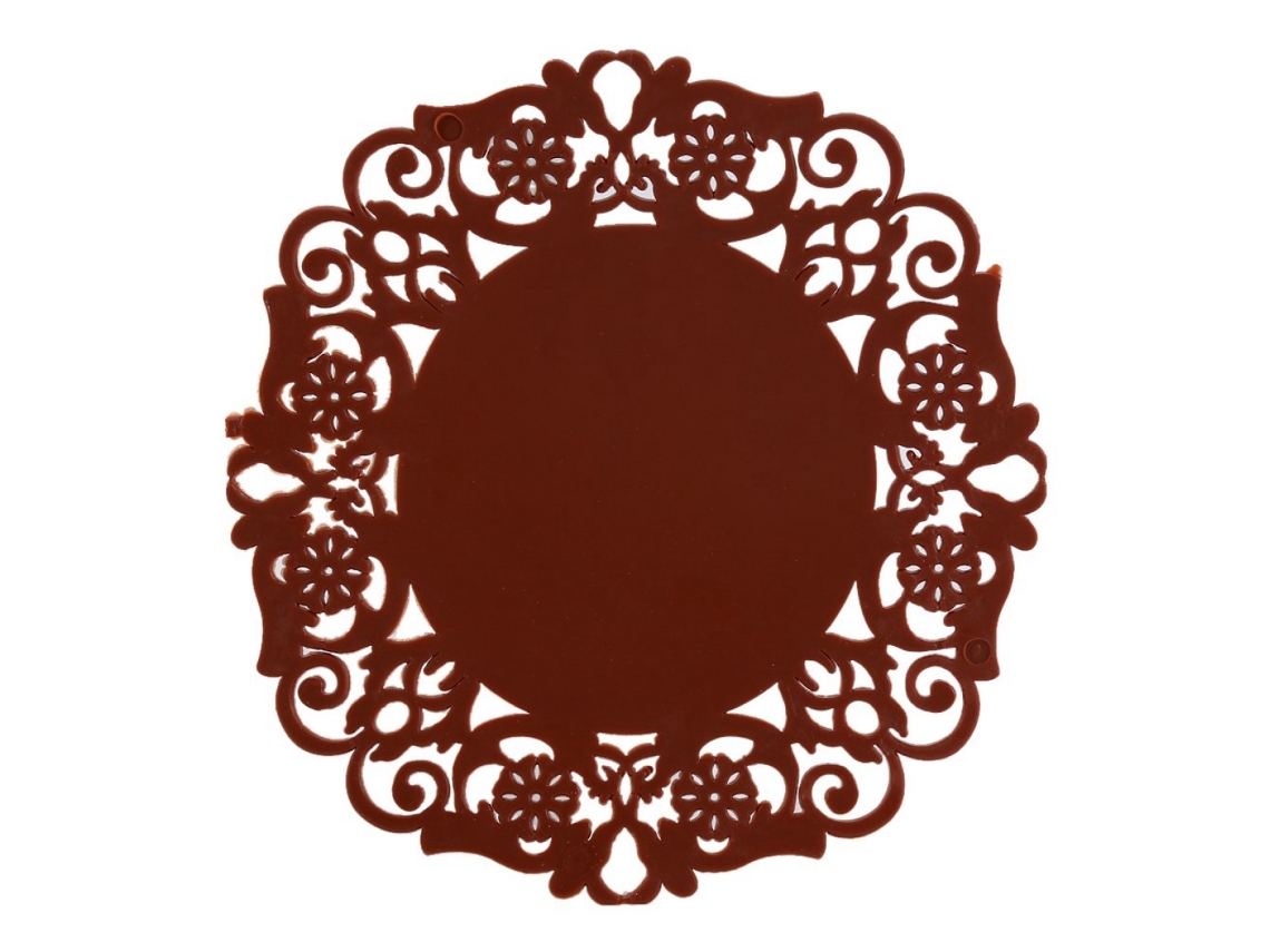 Descanso de Copo em Silicone com Estampa de Flores Café NEVEANCE