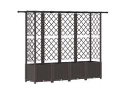 Conjunto 1 Canteiro De Jardim Elevado Vidaxl Castanho Polipropileno (203 X 40 X 136 Cm)