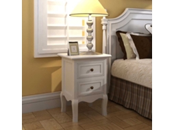 Vidaxl Mesas-de-cabeceira Com 2 Gavetas 4 Pcs Mdf Branco