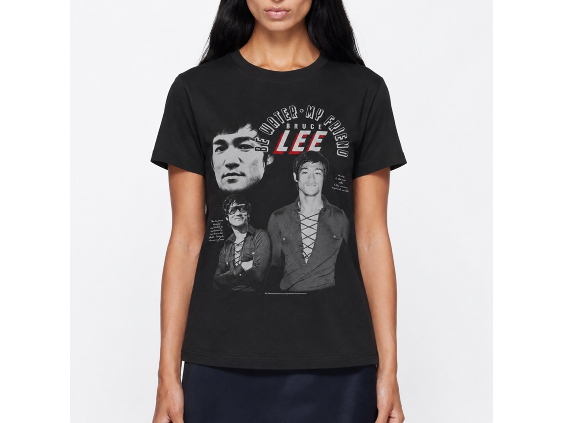 Rockinstone Bruce Lee Be Water Black T-shirt Size:l