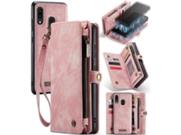 Capa Para Samsung Galaxy A20/a30 Com Porta-cartões Removível E Magnético, Capa Tipo Carteira Tripla Com Tpu Pc, Couro E Zíper Feitos À Mão