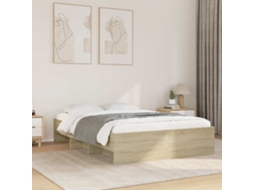 Vidaxl Estrutura Cama S/ Colchão Derivados De Madeira Carvalho Sonoma