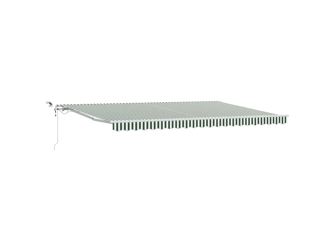 Toldo Retrátil Verde e Branco 500x300 Cm Poliéster e Metal MAISON EXCLUSIVE