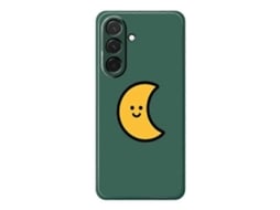 Capa Traseira De Tpu Com Borda Reta E Estampa De Lua Amarela Para Samsung Galaxy A36 5g, Verde