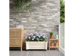 Vidaxl Vaso Calypso Com Rodas Branco 79 X 35 X 33 Cm Pp