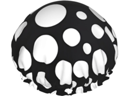 Touca De Banho Preta E Branca Com Bolinhas Reutilizável, Dupla Camada, Essencial Para Viagens, Hotel, Salão De Beleza