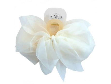 Elegant White Tulle Bow Hair Accessory Ecarla