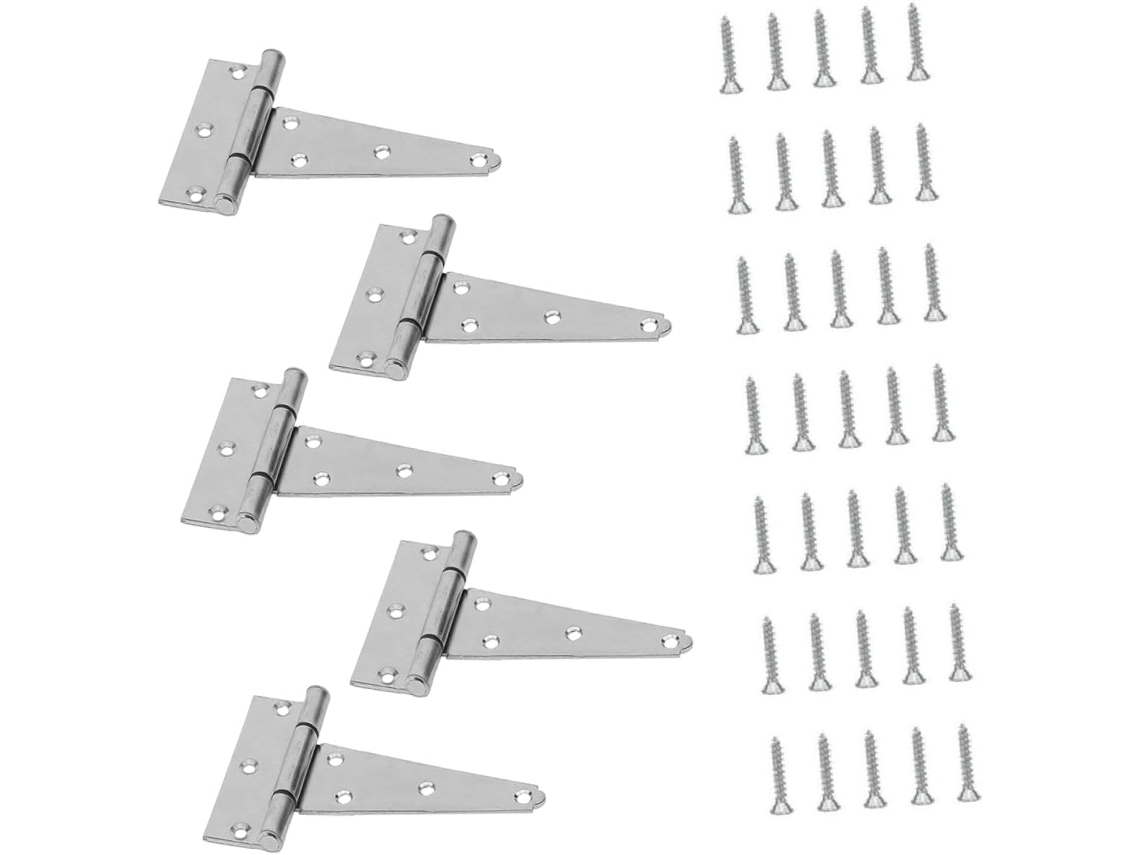 Conjunto De 5 Dobradiças Em Formato T Para Portas Armário, Com