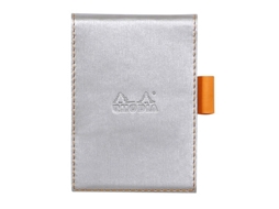 RHODIA Notepad Cover Notepad N11 Notebook e Bloco A7 80 Folhas Prata