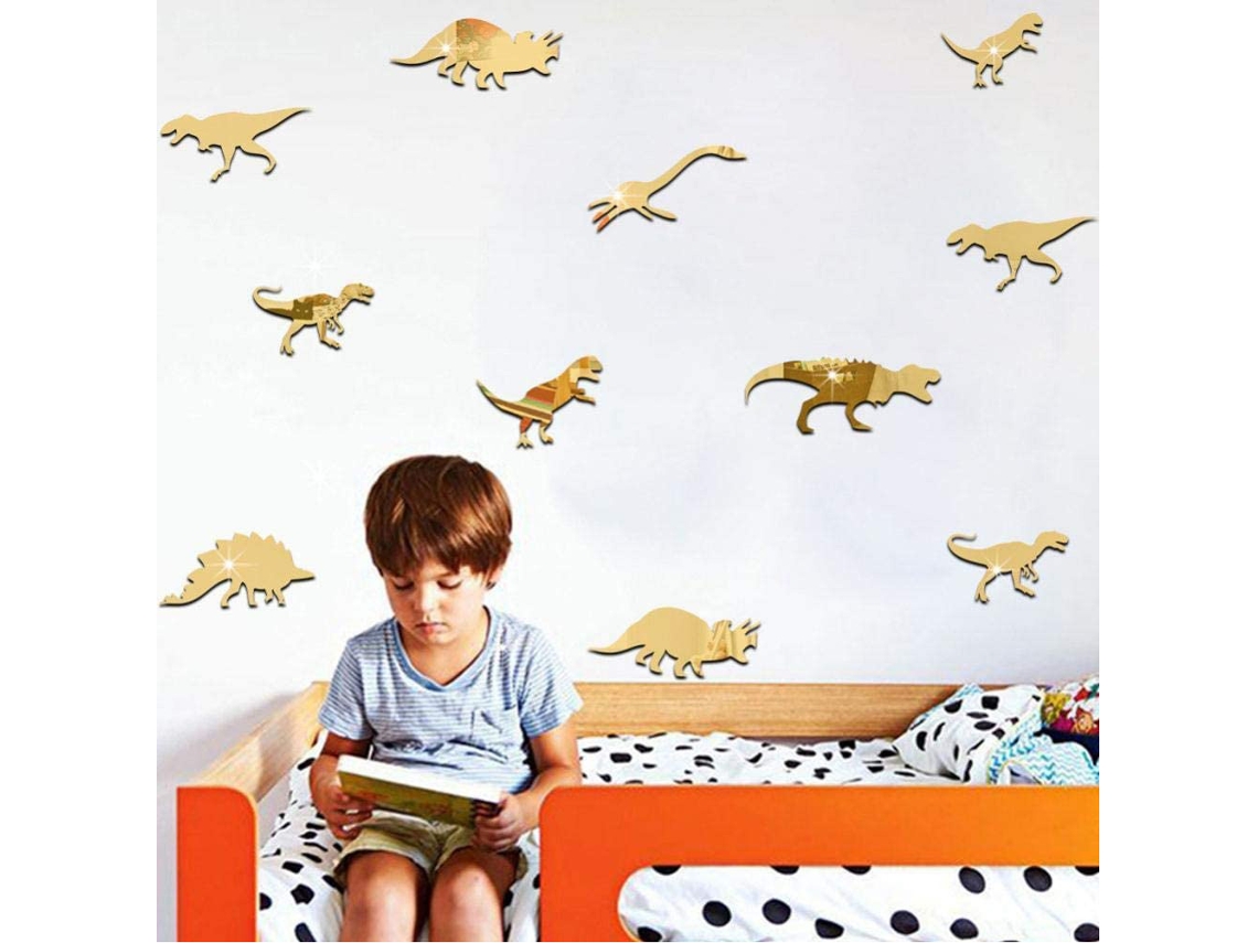 Autocolantes de Dinossauros LAXISCREED Parede Dourado