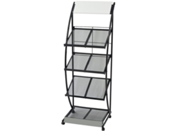 Vidaxl Porta-revistas A4 Preto E Branco 47x40x134 Cm