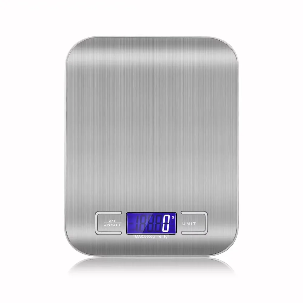 Balança de Cozinha Digital Eletrônica com Visor Led, Capacidade de 10 Kg e 5 Kg/1 G, Painel em Aço Inoxidável, Alimentos e Lanches AQUAFORGE