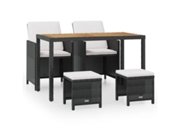 Outdoor Dining Set, Outdoor Dining Sets Vidaxl Preto Rattan / Vime (n/a)