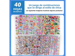 Adesivos 3d, Ideais para Decorar Cadernos e Fazer Álbuns de Recortes. MDUG (40 Folhas para Meninas)