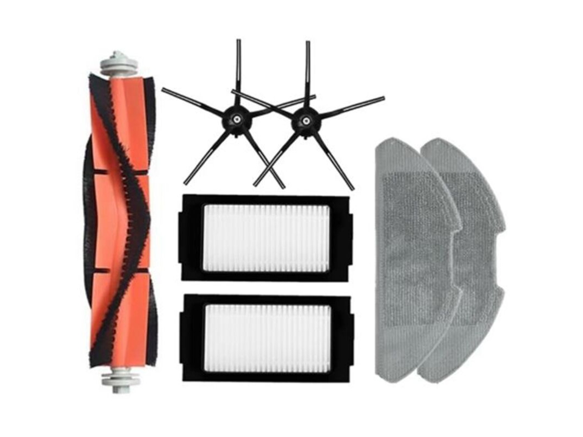 Conjunto de 7 Peças para Esfregão Profissional: Escova Principal, Escova Lateral, Filtro, Tela, Roda e Pano de Limpeza BRILVIBERA