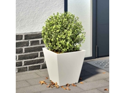 Vidaxl Vaso/floreira De Jardim 30x30x30 Cm Aço Branco