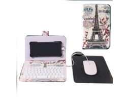 Capa De Teclado Para Celular (com Suporte, Conexão Bluetooth) Capa Protetora Para Tablet E Conjunto De Mouse