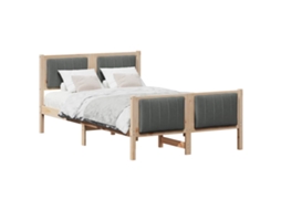 Estrutura da Cama Castanho e Cinzento Escuro 120x200 cm MAISON EXCLUSIVE