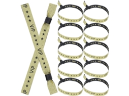 20-pulseiras Vip Douradas Em Tecido Para Casamentos E Eventos, Pulseiras Resistentes Para Identificação Em Shows E Casas