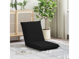 Vidaxl Cadeira De Chão Ajustável Preto Tecido