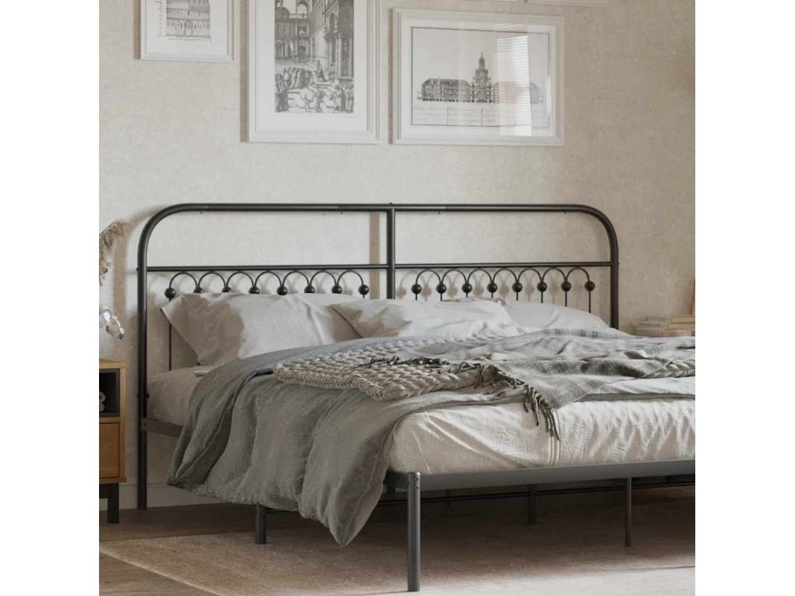 Vidaxl Cabeceira De Substituição 180 Cm Metal Preto