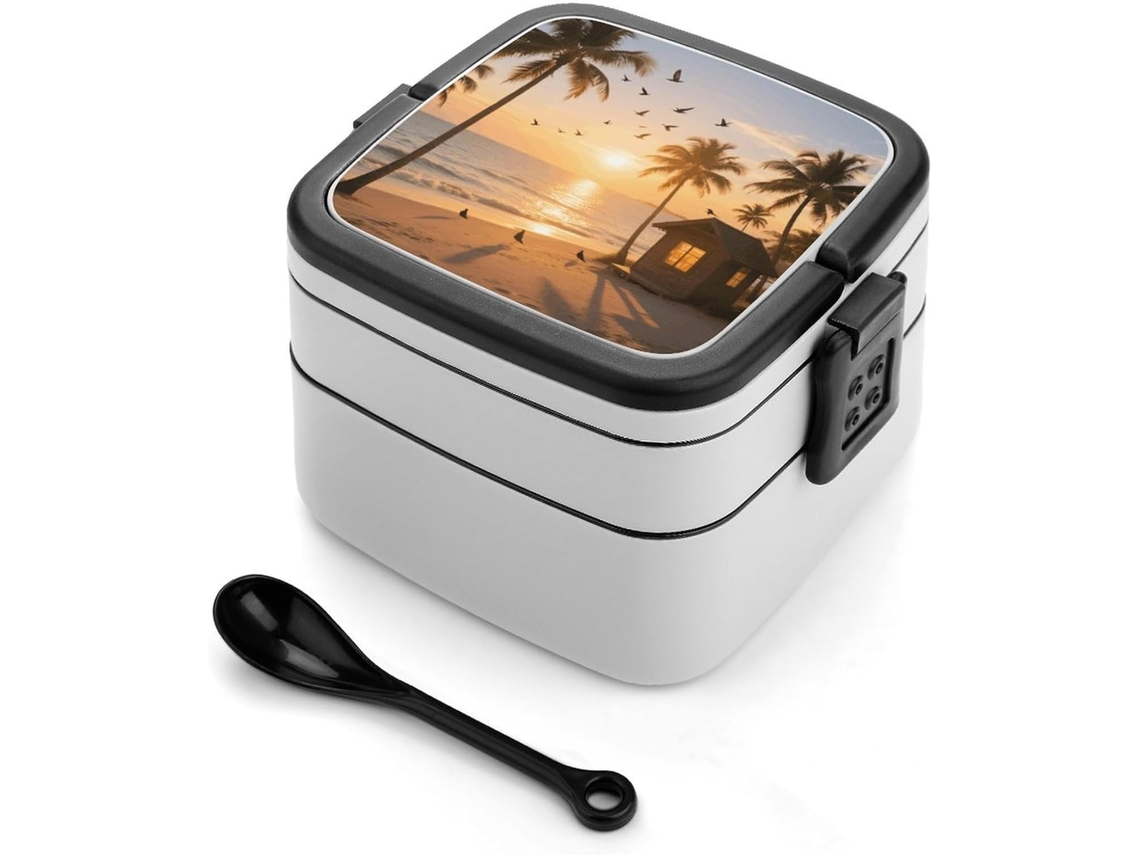 Bento Marmita Empilhável Para Adultos, À Prova De Vazamentos, Com Tampa Hermética, Com Colher, Para Homens E Mulheres