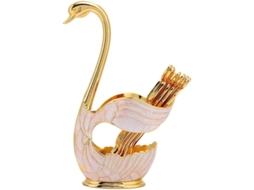 2026 conjunto de Colheres de Sobremesa Estilo Europeu Paleta Cisne Decorativa Mesa de Café Material Metal Presente para Casais Ouro