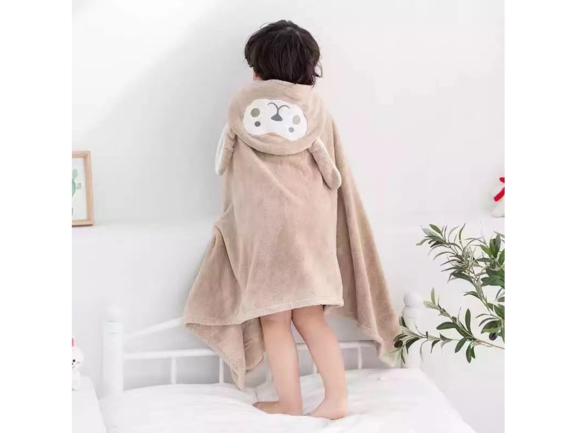 Mali toalha de Banho com Capuz para Bebê Ultra Macia Flanela de Coral Menino Menina 70x140cm