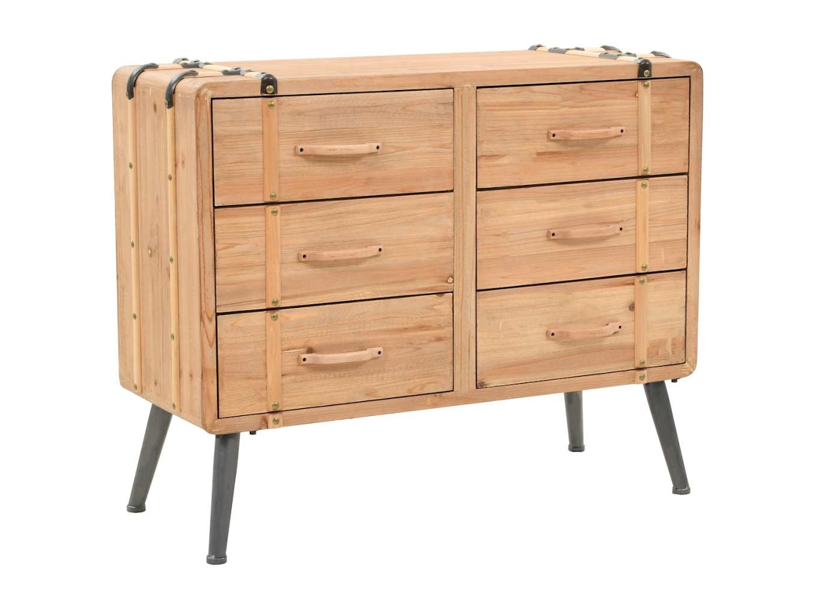 Vidaxl Armário Com Gavetas Madeira De Abeto Maciça 91x35x73 Cm