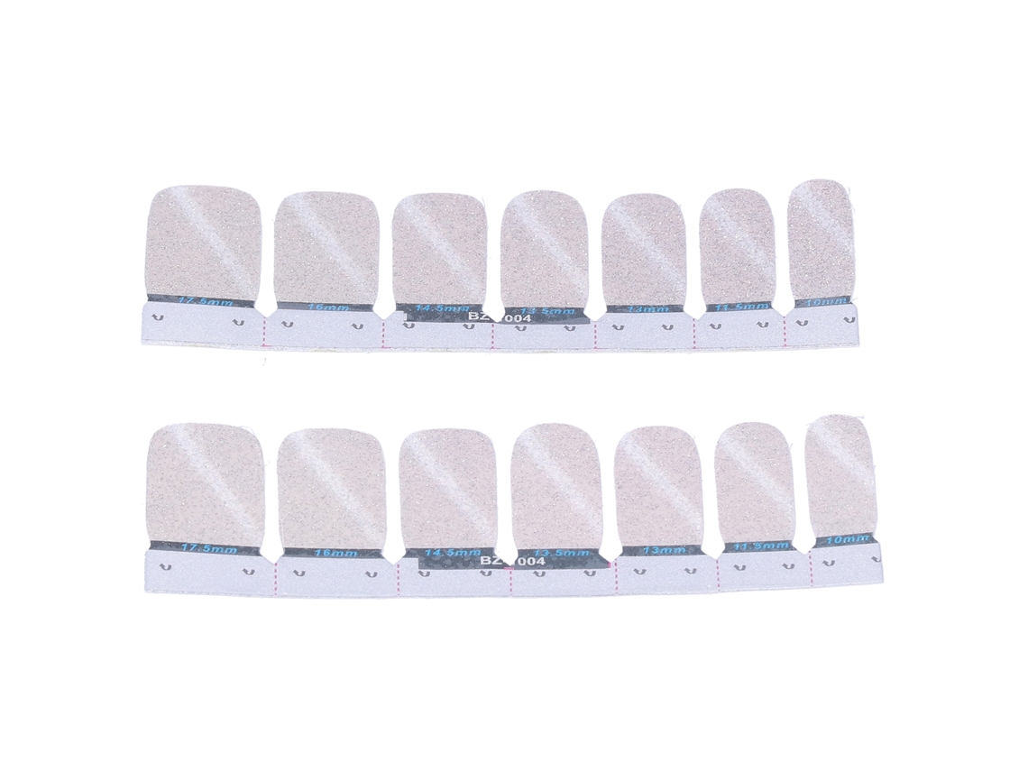14 Peças De Adesivos Autocolantes Para Unhas Diy Glitter Moda Faixas De Esmalte De Unhas Full Wraps Decal(04)