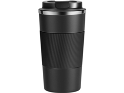Copo Térmico Inox 510ml Isolado a Vácuo para Bebidas Quentes e Frias Preto S/MARCA