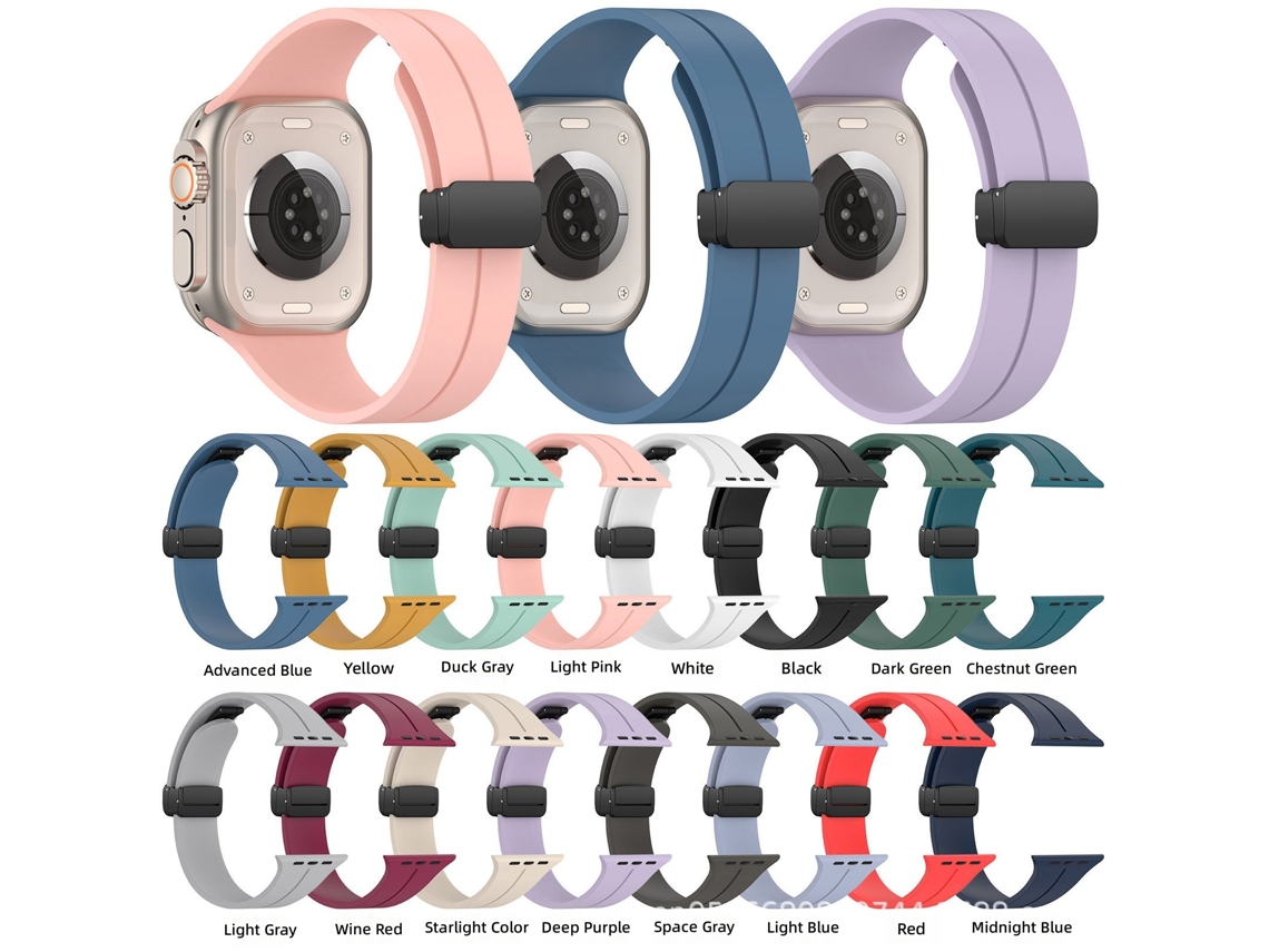 Pulseira Magnética com Fecho Dobrável para Apple Watch Ultra 2 e Apple Watch Series 9 CHABERLU