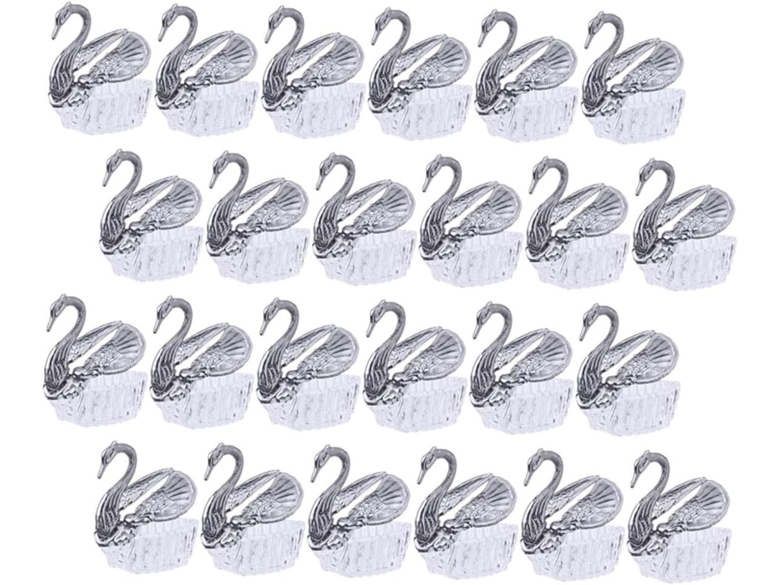 Conjunto De 24 Caixas Prateadas Exclusivas Em Formato Cisne Para Doces, Estilo Europeu, Da Patkaw, Ideais Para