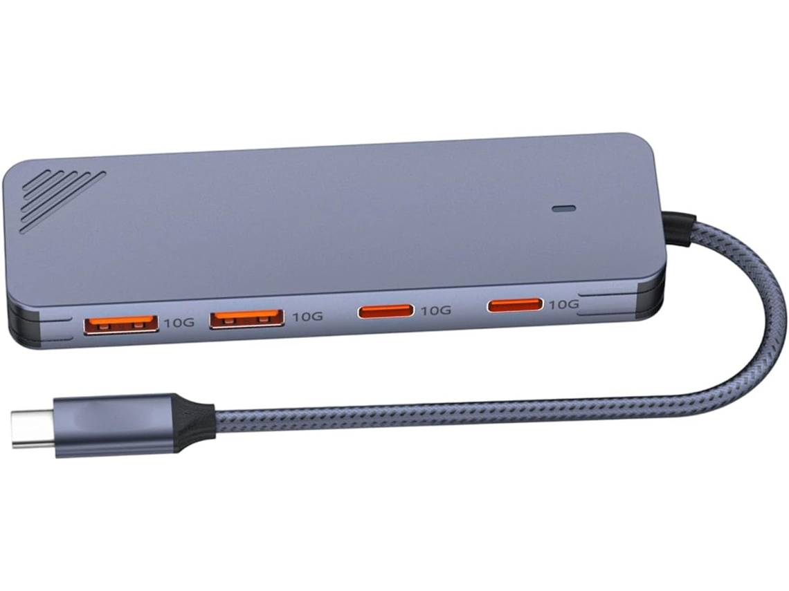 Hub Usb 3.2 Gen 2 De 4 Portas 10gbps Com Host Usb-a E Usb-c, Expansão