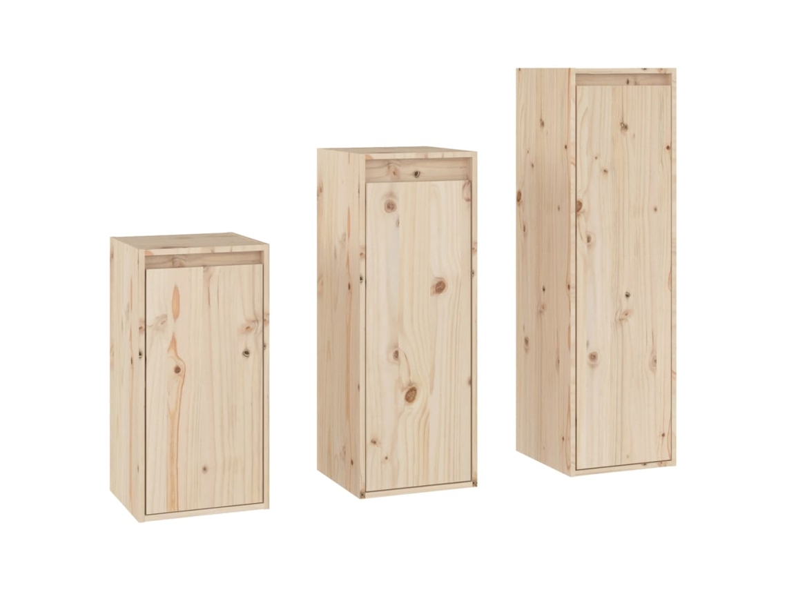 Tv Cabinet Set, Tv Cabinet Sets Vidaxl Marrom Madeira De Pinho (n/a)