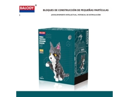Miniatura de Brinquedo de Montar em Blocos, Representando um Cachorro e um Gato de Desenho Animado MDUG (estilo 6)