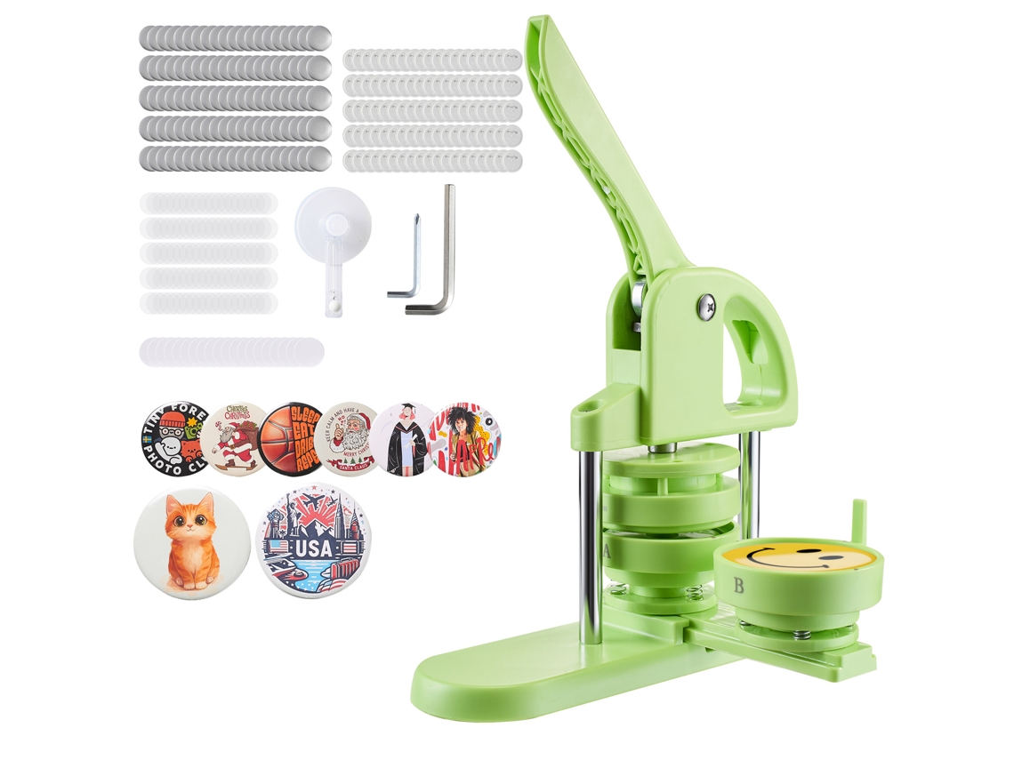 Máquina para fazer crachás de 75 mm, conjuntos de 100 botões, verde claro