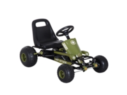 Kart Pedais Assento Ajustável Embreagem Travão Mão 99x65x56cm Verde Preto Crianças 3-6