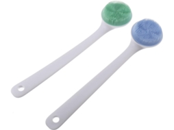Conjunto De 2 Escovas Banho Baluue Com Cabo Longo E Gancho, Escova Corporal De Silicone Para Esfoliação E Limpeza