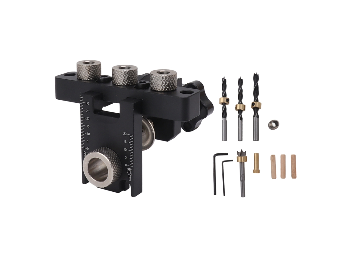 Primerox conjunto de Guia de Perfuração para Pinos 3 em 1 com Localizador Preciso para Marcenaria