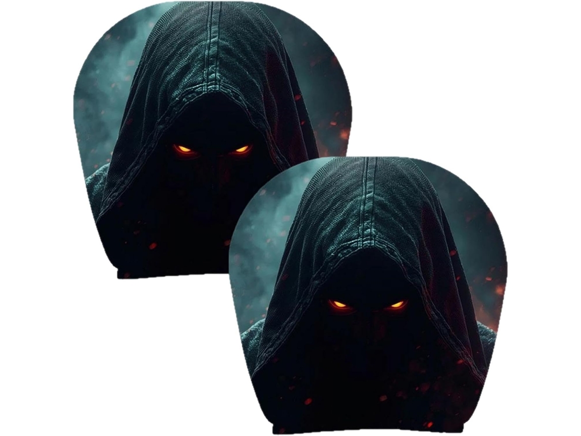 Capas De Encosto De Cabeça Assustadoras, Conjunto De 2, Rosto Do Fantasma, Laváveis