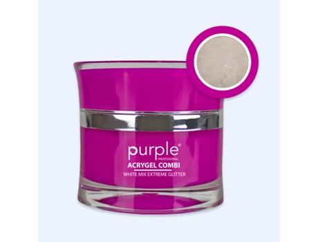 Acrygel Combi White Mix Glitter Extremo 50g Roxo