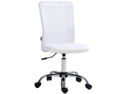 Cadeira Escritório Ergonômica Altura Ajustável E Giro 360°, Malha Branca